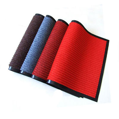 quality  Non Slip Washable PVC Backing Customized Polyester Entrance Pile Rubbed Door Mat For Kitchen Living Room factory